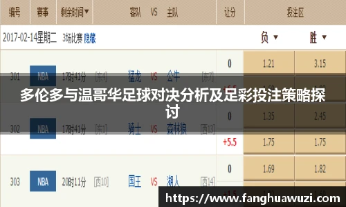 多伦多与温哥华足球对决分析及足彩投注策略探讨